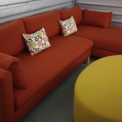 Crate & Barrel Sectional & Ottoman - CONSIGNED OUT